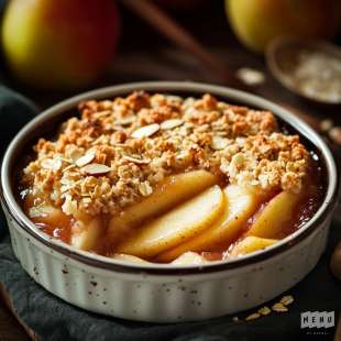 Recette Dessert : Compote Pomme-Poire et Crumble d’Avoine