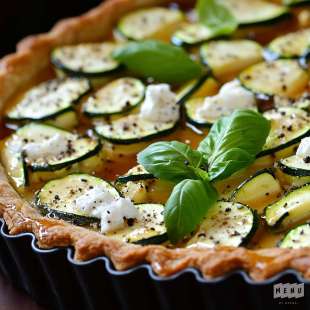 Tarte à la Courgette, Chèvre, Basilic et Miel