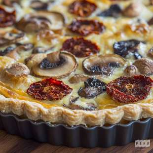 Quiche aux Tomates Séchées, Champignons et Ail des Ours
