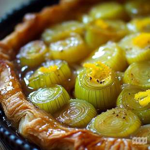 Tatin aux Poireaux, Échalotes et Citron