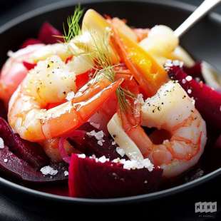 Salade de Betteraves, Gambas et Fenouil au Miel