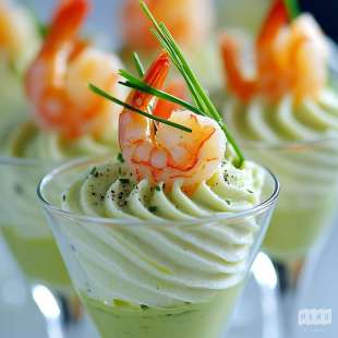 Recette Apéritif : Verrine de Crème d’Avocat Bio et Crevette Durable