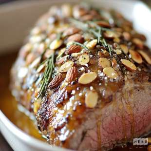 Rôti d’Agneau au Miel et aux Amandes