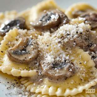 Ravioles de Champignons Bio et Crème Truffée