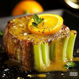 Pavé de Céleri Rôti et Sauce aux Agrumes