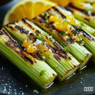 Poireau Grillé et Vinaigrette aux Agrumes