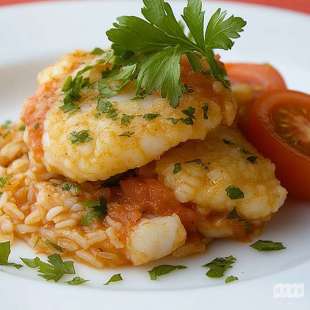 Pataniscas de Bacalhau Com Arroz de Tomate