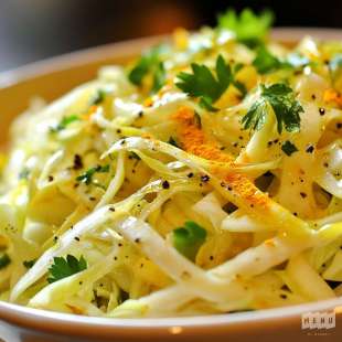 Salade de Chou Blanc au Curcuma