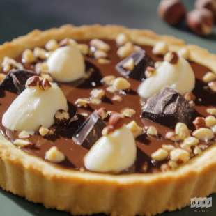 Tarte de Pera Rocha Crème deux Chocolats et Avelãs