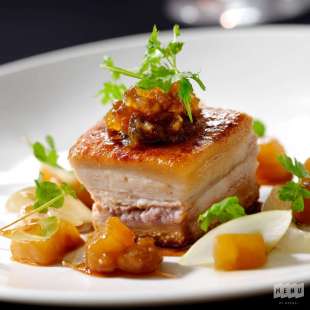 Poitrine de Cochon Croustillante, Chutney de Pomme
