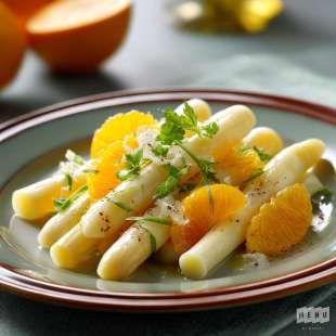 Asperges Blanches en Salade, Orange et Estragon