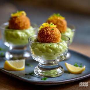 Recette Apéritif : Oeuf de Caille Pané, Crème d’Avocat et Zeste de Citron