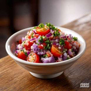 Taboulé de Chou-Fleur Violet, Tomate et Oignon Rouge