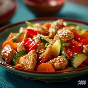Sot-L’Y-Laisse de Poulet Teriyaki, Légumes Sautés