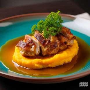 Sot-L’Y-Laisse de Poulet au Paprika Fumé, Purée de Patate Douce
