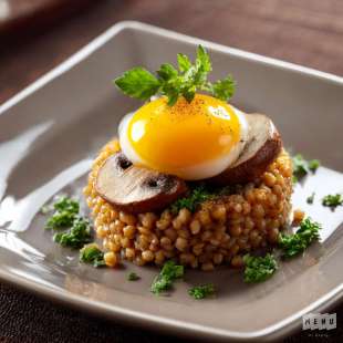 Sarrasin aux Champignons et Oeuf Parfait