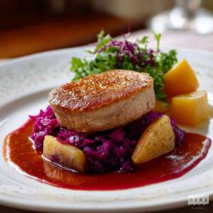 Suprême de Grouse, Chou Rouge, Pomme et Vinaigre de Cidre