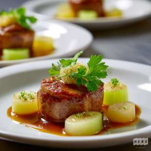 Ris de Veau, Céleri, Pomme et Jus de Veau
