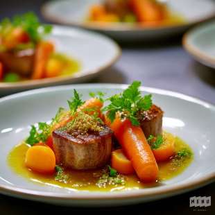 Ris de Veau, Carotte, Cumin et Fond de Jus Réduit