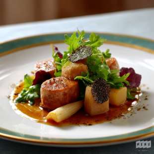 Ris de Veau, Salsifis, Échalote et Truffe Noire