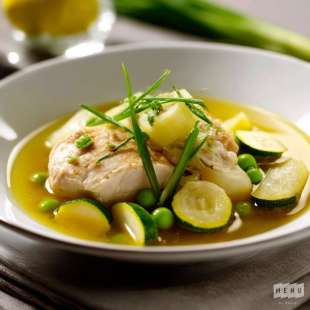 Poule en Bouillon Printanier à la Citronnelle