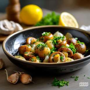 Poêlée de Champignons de Paris, Ail et Cerfeuil