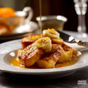 Pain Perdu à la Banane, Rhum et Zeste d’Orange