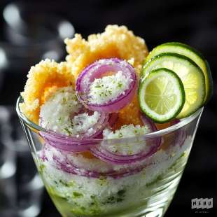 Oignon Rouge en Tempura Citron Vert
