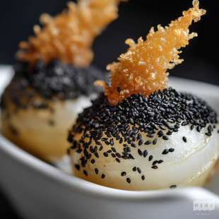 Oignon Doux en Tempura Sésame Noir