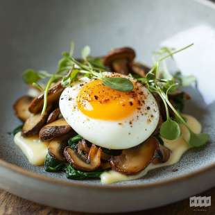 Oeuf Mollet Frit, Champignons et Parmesan