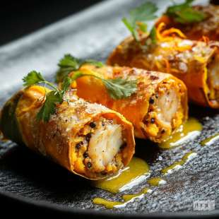Pastilla Patate Douce, Crabe et Citron Confit