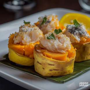 Pastilla Patate Douce, Crabe et Lait de Coco