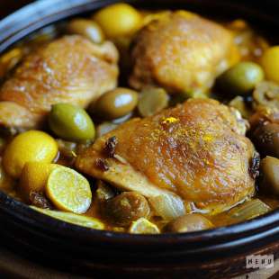 Tajine de Poulet aux Citrons Confits et Olives