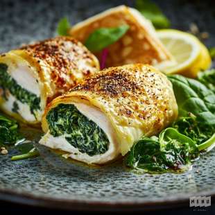 Pastilla Poulet, Épinards et Fromage frais