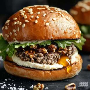 Smash Burger Chèvre Miel et Noix