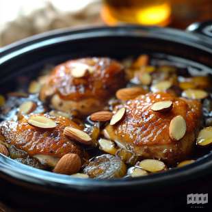 Tajine de Poulet aux Amandes et Miel
