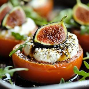 Tomate Farcie Burrata, Figues Fraîches et Balsamique