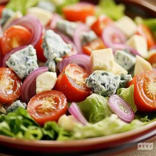 Salade Fromage Bleu, Tomate et Oignon Rouge