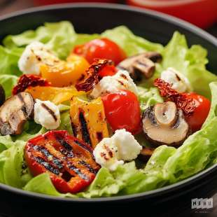 Salade Poivrons Grillés et Fromage de Chèvre