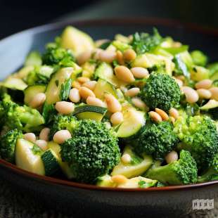 Salade Brocoli, Courgette et Haricots Blancs