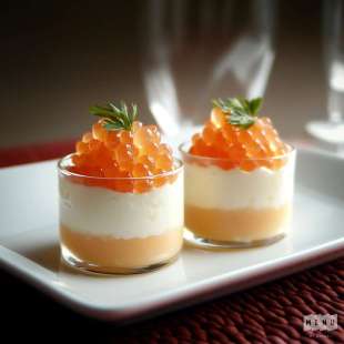 Mini Ile Flottante aux Crustacés et Oeufs de Saumon