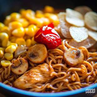 Soba Paitan Poulet Teriyaki Épicé