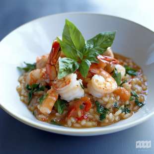 Risotto de Farro aux Fruits de Mer et Bisque de Homard