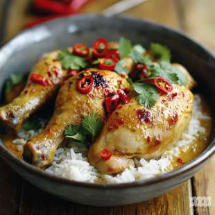 Poulet Thaï au Curry Rouge et au Piment Doux