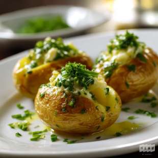 Patates au Four, Sauce aux Herbes
