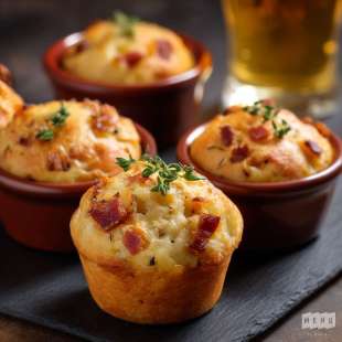 Muffins Salés Comté et Bacon pour l'Apéritif