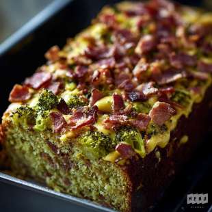 Cake aux Brocolis, Lardons et Moutarde