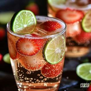 Cocktail Mousseux Fraise Citron Vert (sans Alcool)