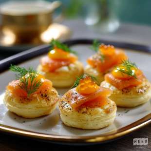 Recette Apéritif : Mini Feuilletés au Chèvre et au Saumon Fumé