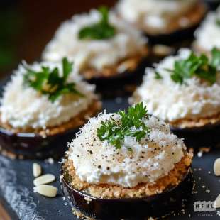 Caviar d'Aubergine Nuage de Ricotta au Parmesan